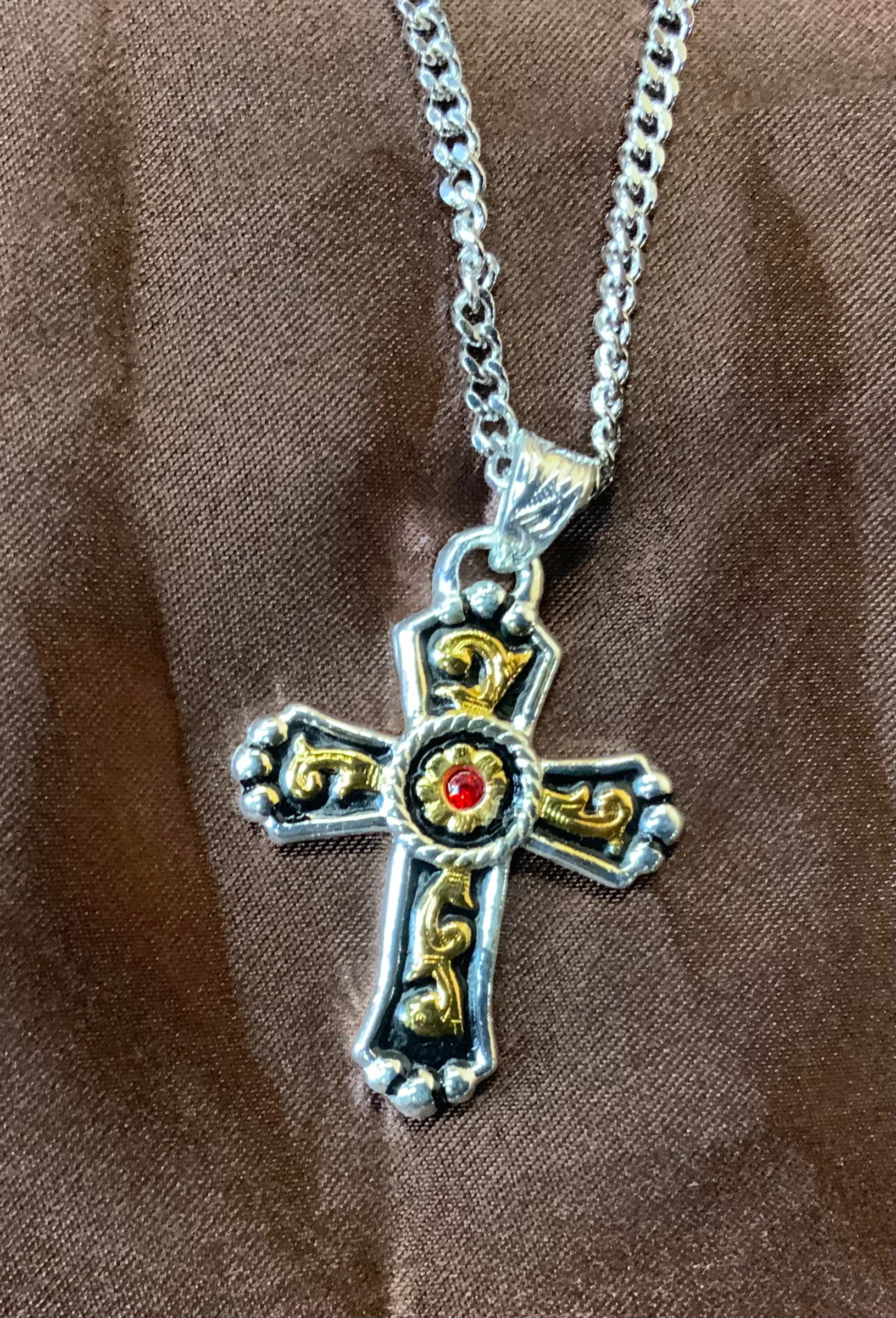 “ Miguel “ | MEN WESTERN NECKLACE REDCROSS TOOLED  DN121