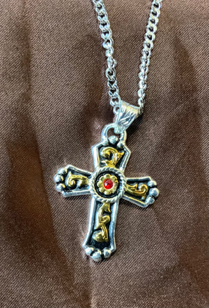 “ Miguel “ | MEN WESTERN NECKLACE REDCROSS TOOLED  DN121