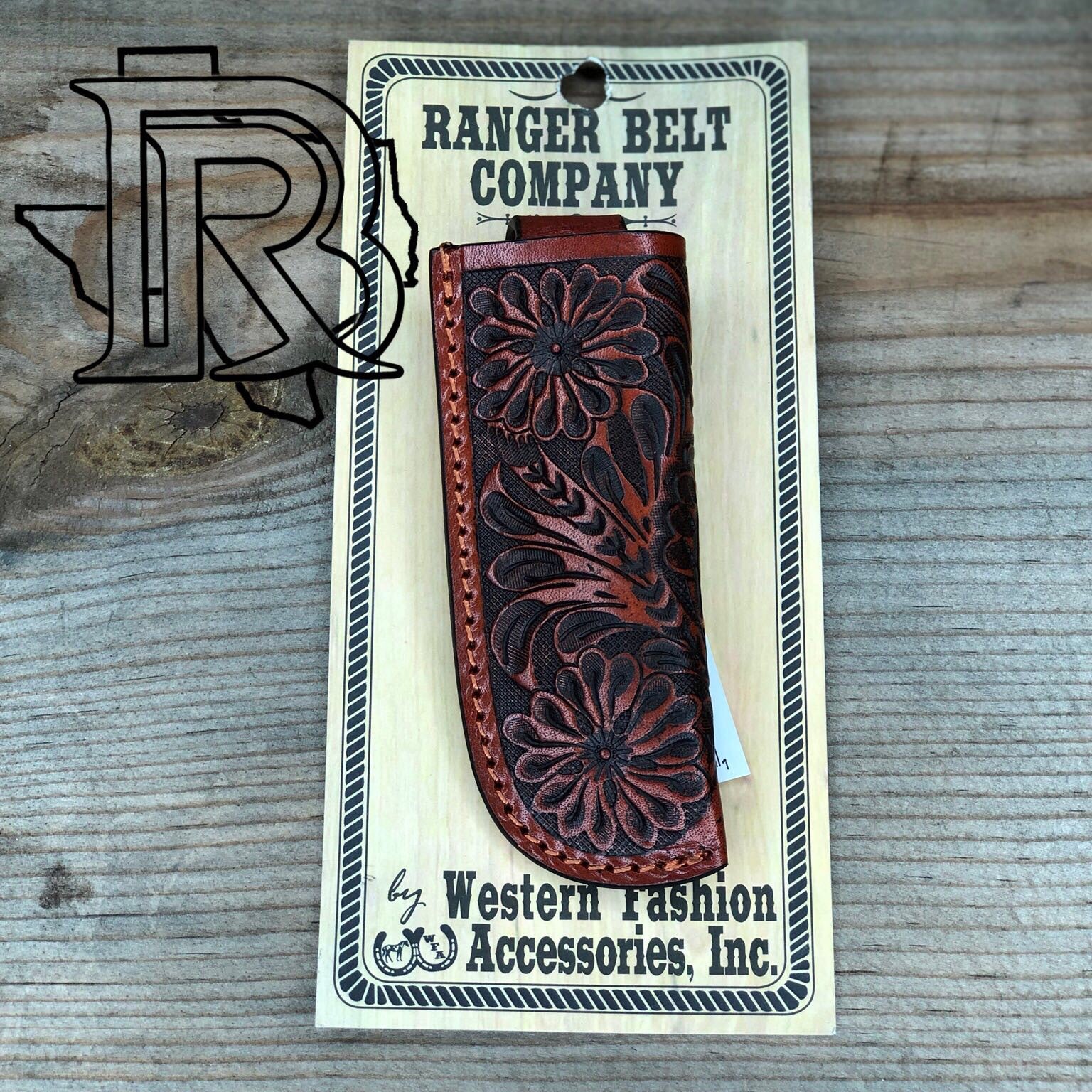 RANGER BELT COMPANY KNIFE SHEATH - Tooled leather