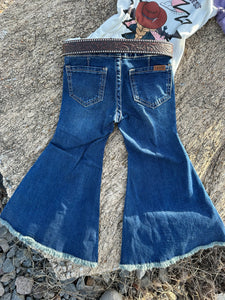 Girls dark detail button bell jeans medium wash | RRGD7PR0S4