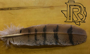 BR FEATHER: LIGHT BROWN WITH BLACK