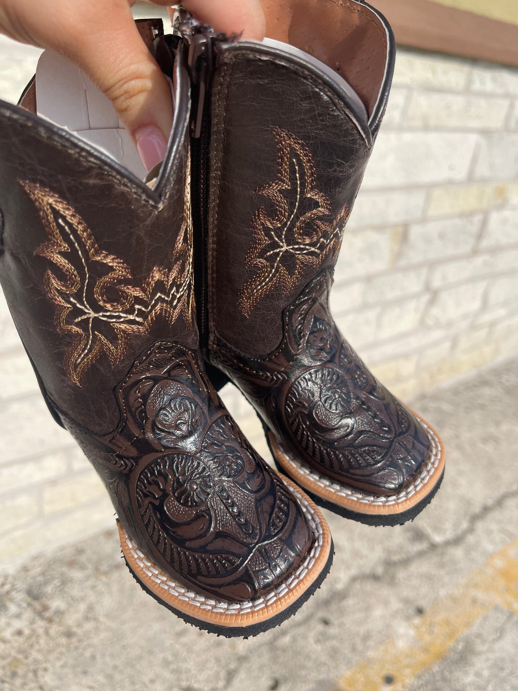 INFANT HAND TOOL PRINT BROWN ZIPPER (205041)