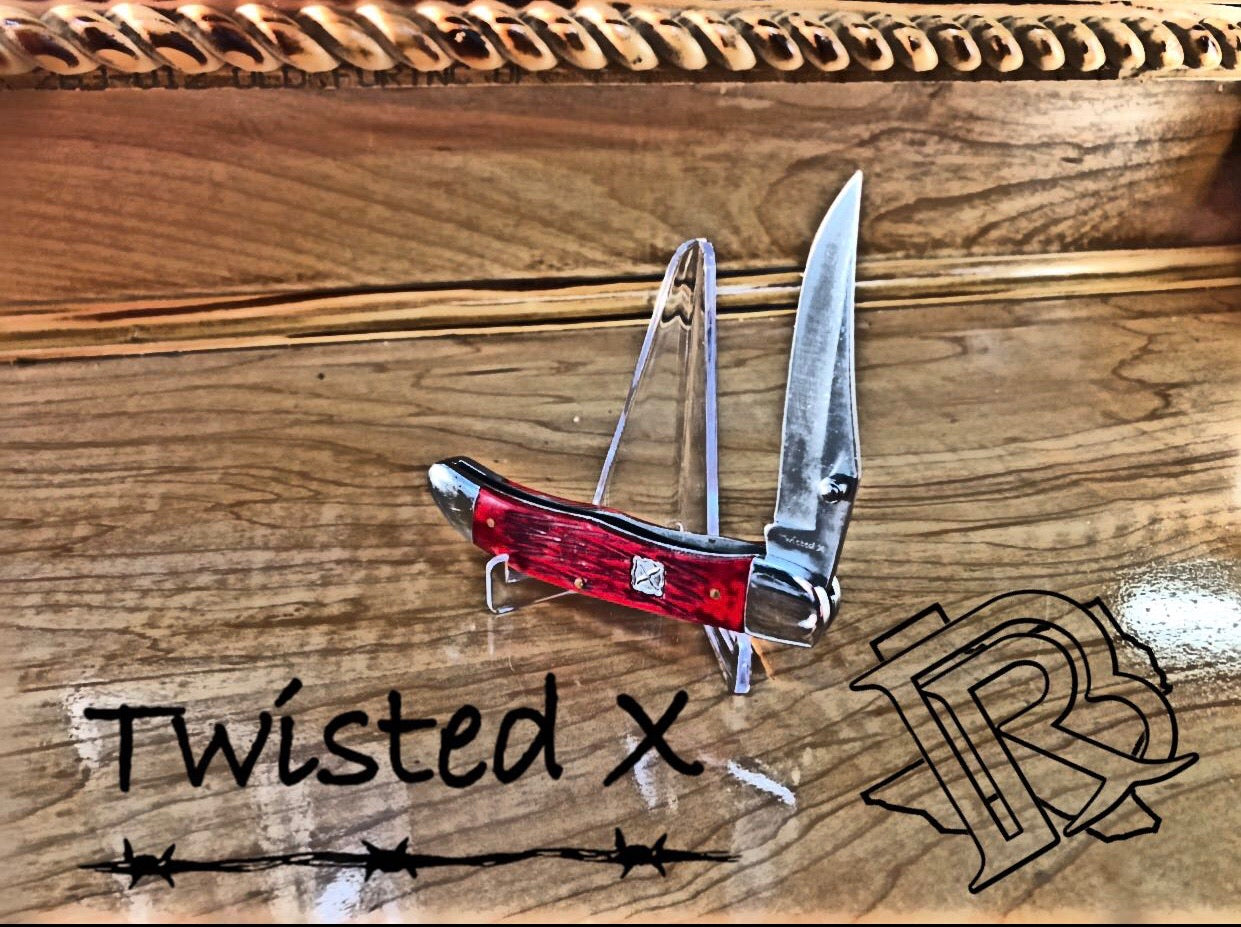 Twisted X Brand Red Bone Folding Stickman Knife, (XL5021)