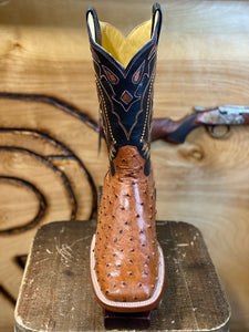 BR BOOTS: ORIGINAL OSTRISH COGNAC SQUARE TOE BOOT