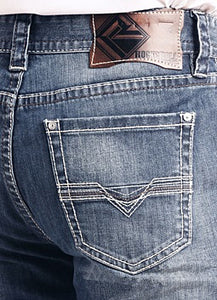 Double Barrel Straight Leg Reflex Jeans in Medium Wash Style Number M1R2396 ROCK & ROLL DENIM