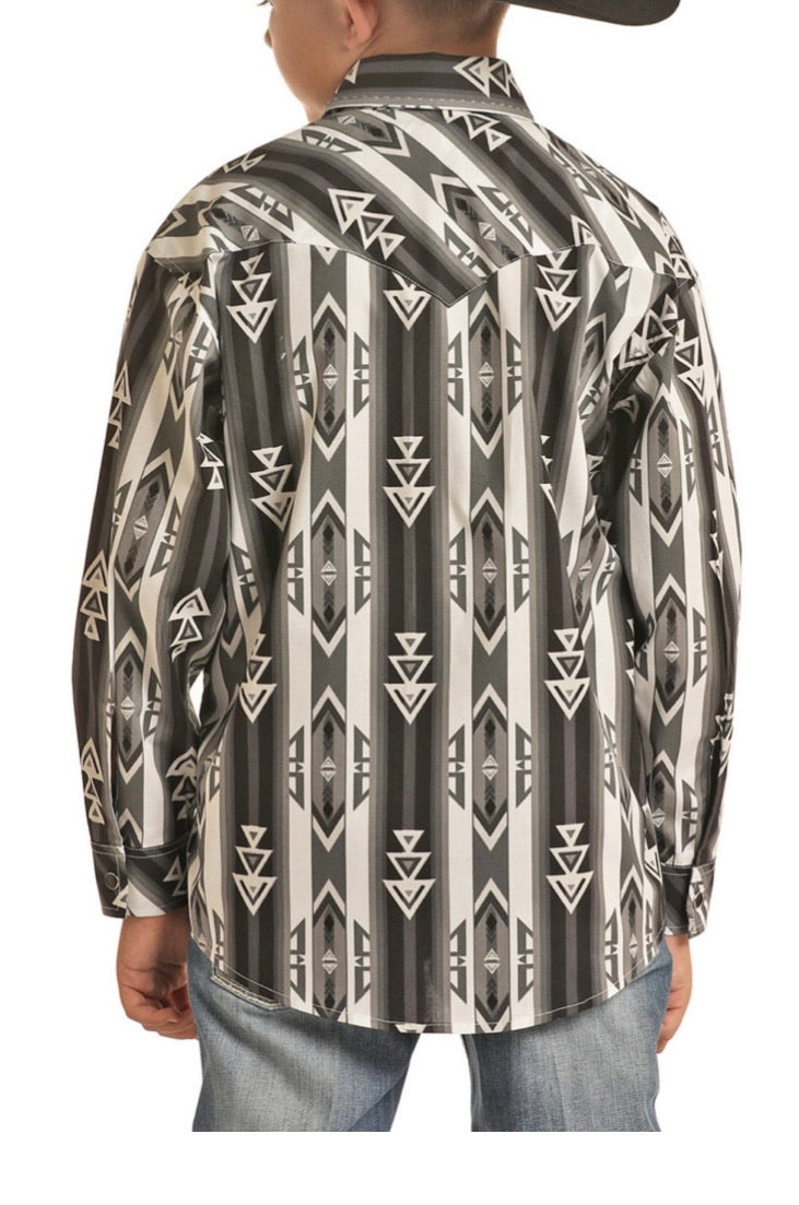 KID'S ROCK N ROLL BUTTON UP (B8S6578)