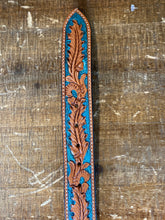 Load image into Gallery viewer, TWISTED X BELT | TOOLED LEATHER WITH TURQUOISE X-1037