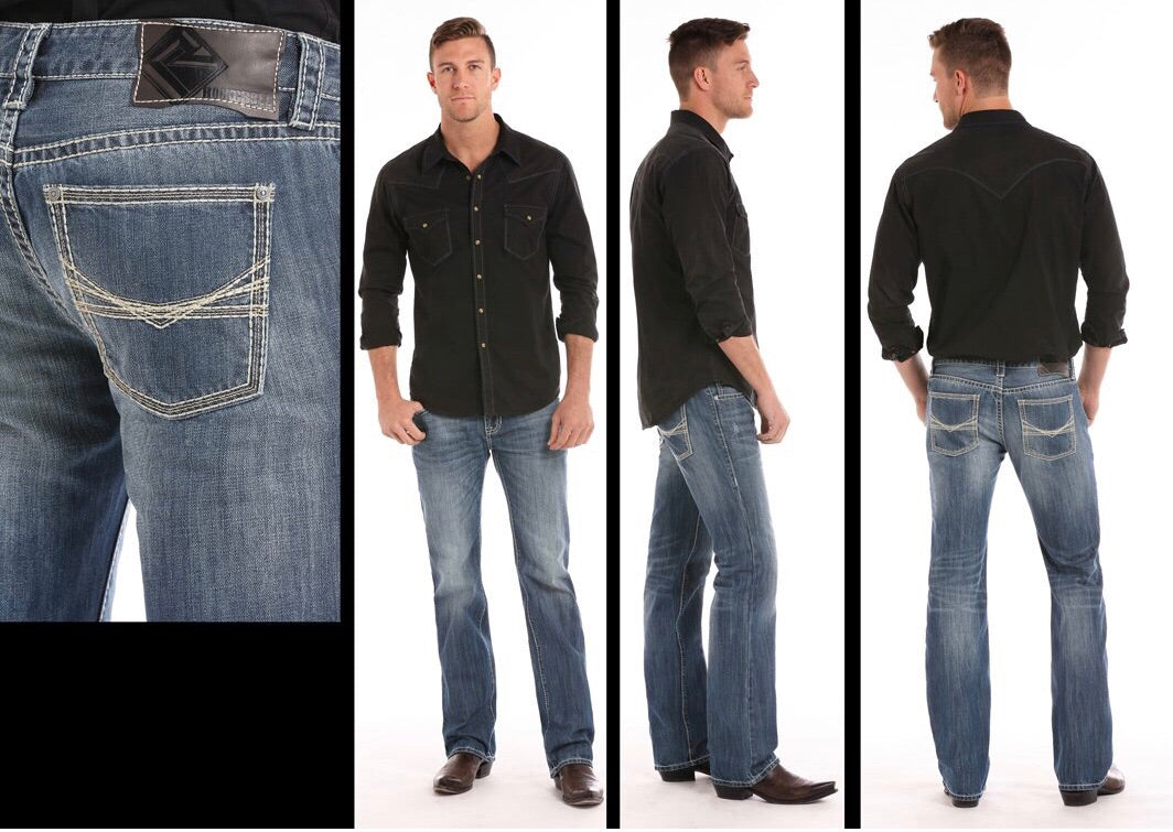 ROCK & ROLL COWBOY PISTOL REGULAR STRAIGHT LEG MEDIUM WASH JEANS