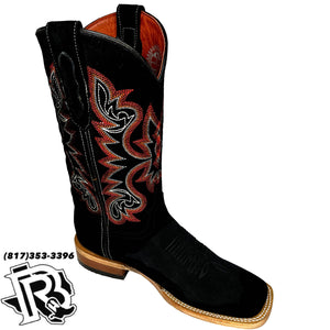 BLACK ROUGHT OUT | MEN SQUARE TOE BOOTS HANDMADE
