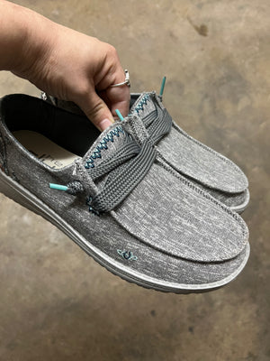 “ WENDY “ | WOMEN HEY DUDE STRETCH SLIP ON SHOE GREY 122163316