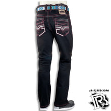 Load image into Gallery viewer, “ HENRY “ | BOOT CUT BLACK DENIM RED STITCH