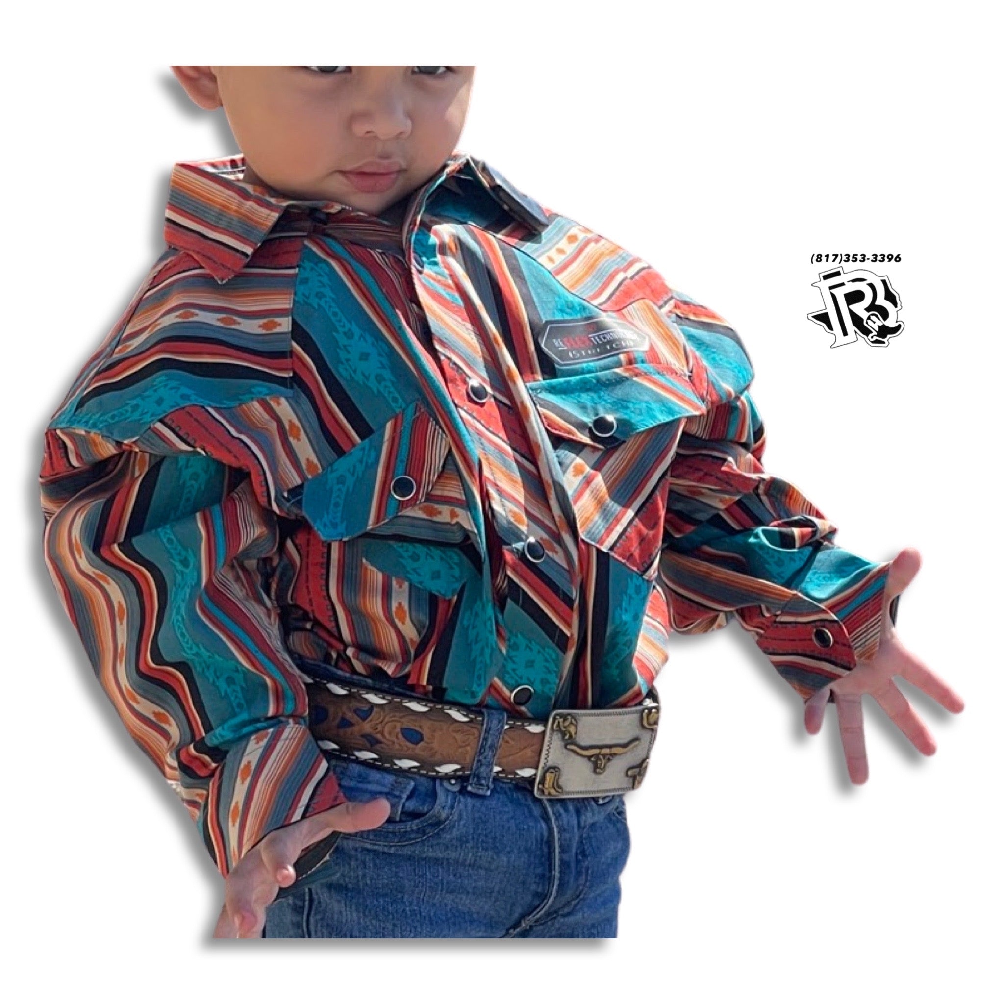 “ Calico “ | BOYS KIDS LONG SLEEVE WESTERN SHIRT CARIBBEAN RRBSOSRZ0Y