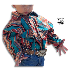 “ Calico “ | BOYS KIDS LONG SLEEVE WESTERN SHIRT CARIBBEAN RRBSOSRZ0Y
