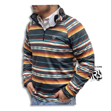 Load image into Gallery viewer, “ Louis “ | MENS AZTEC STRIPED PULLOVER BLACK ROCK &amp; ROLL RRMT91R06U