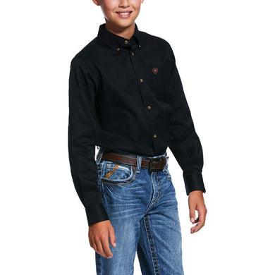 ARIAT KIDS SHIRT | SOLID BLACK LONG SLEEVE | 10030161