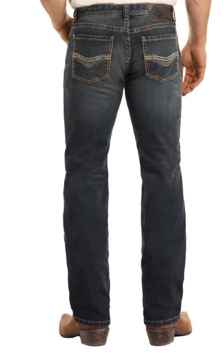 Revolver Straight Leg Reflex Jeans in Dark Wash M1R2369 ROCK & ROLL DENIM