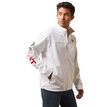 Load image into Gallery viewer, Mens new team softshell Mexico jacket white ARIAT | 10043549