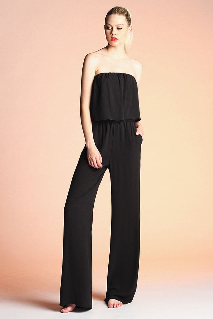 BLACK Strapless Jumpsuit