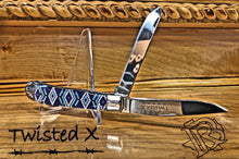 Load image into Gallery viewer, Twisted X KNIFE | 2 blade BLUE BEADED handle knife XK304