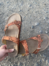 Load image into Gallery viewer, TOOLED LEATHER SANDALS BOHO