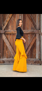 Ruffle bell bottoms