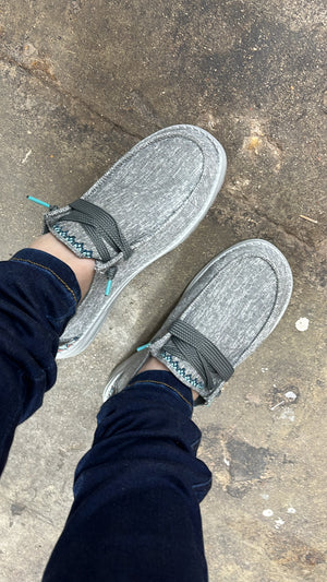 “ WENDY “ | WOMEN HEY DUDE STRETCH SLIP ON SHOE GREY 122163316