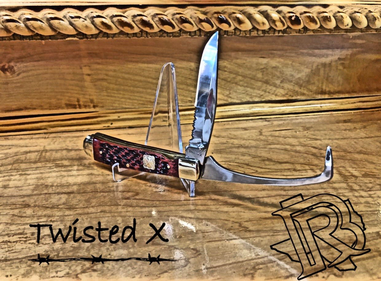 TWISTED X KNIFE ROOTBEER HOOF PICK W SERRATED BLADE  Ck4010