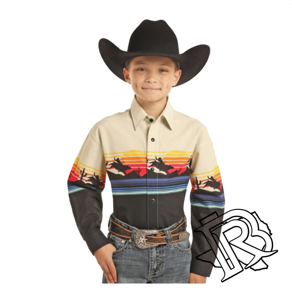 Scenic Border Printed Snap Shirt Style Number C0S3051 PANHANDLE SELECT