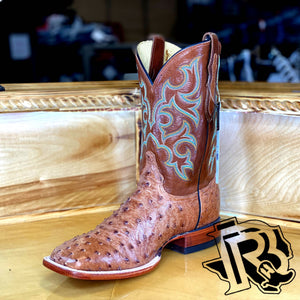 thumbnail image 2 of Silverton Men’s Genuine Leather Ostrich Leg Print Western Boots – Wide Square Toe, Brown, Mid-Calf 2 of 5