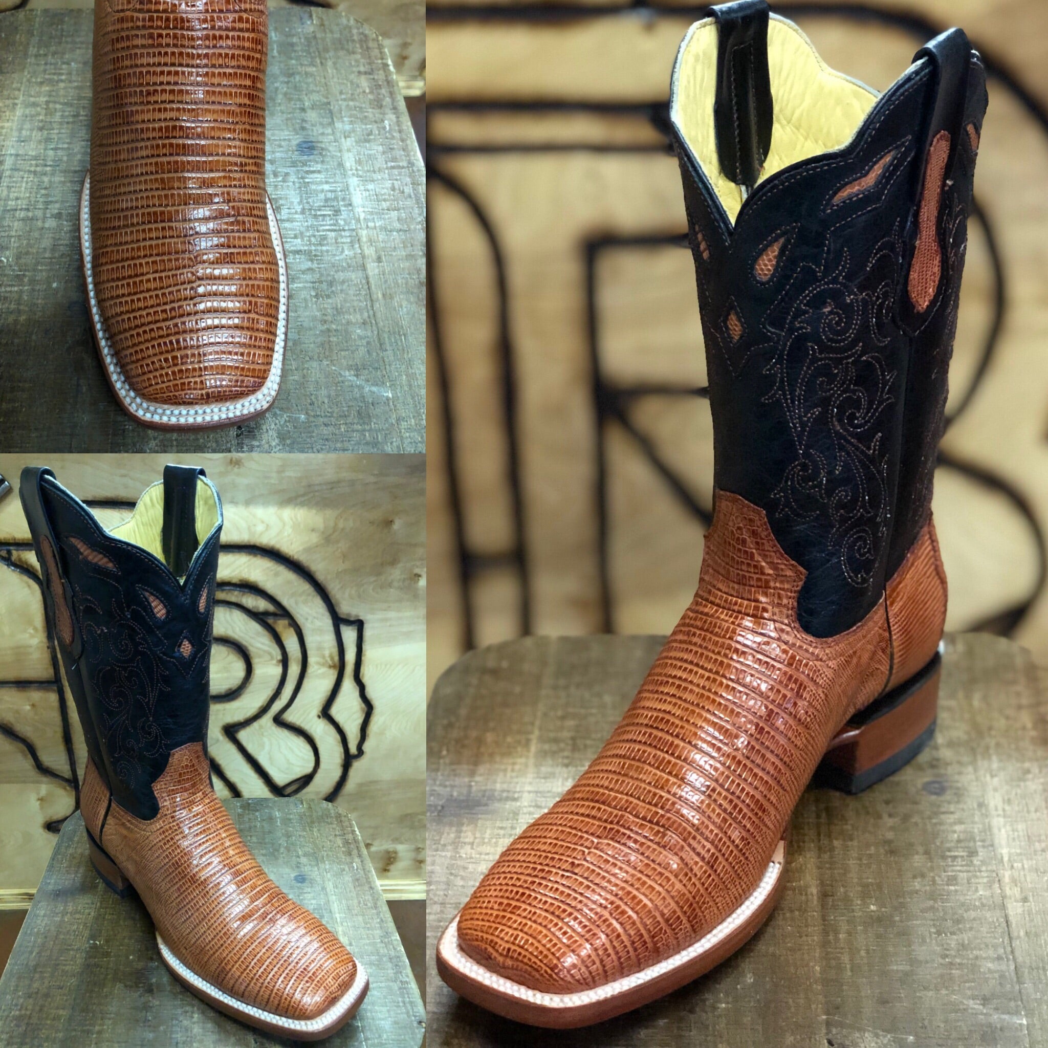 BR BOOTS: LIZARD COGNAC (lagarto cognac)