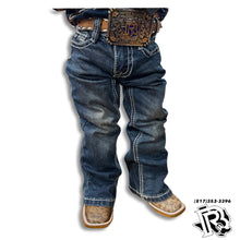 Load image into Gallery viewer, BOYS TWO TONE V EMB DARK VINTAGE JEANS ROCK &amp; ROLL |RRBD0BR0LL