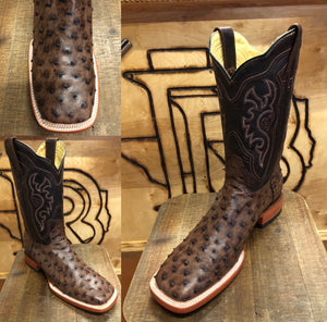 BR BOOTS: OSTRISH BRUCCIATO TOBACO (avestruz brucciato tobaco)