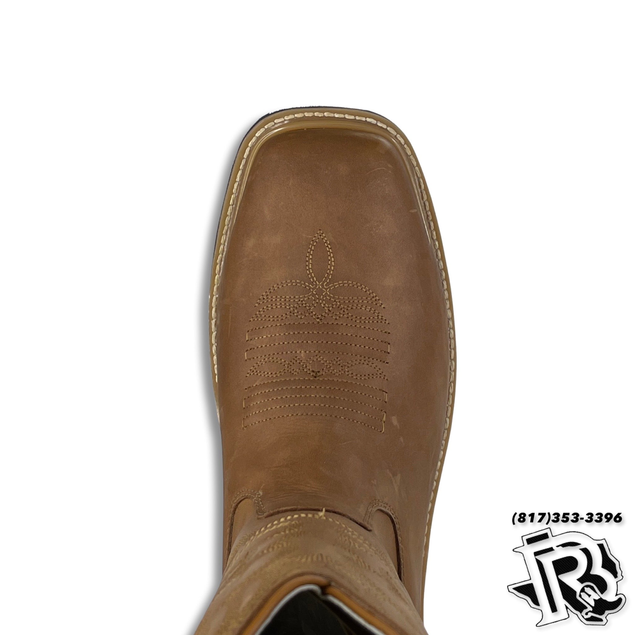 NO STEEL TOE | LIGHT BROWN SQUARE TOE MEN WESTERN WORK BOOTS  STYLE: 902