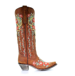 Corral Women's Deer Skull & Floral Embroidery Cowgirl Boots A3620