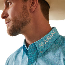 Load image into Gallery viewer, ARIAT TEAM LOGO CAIDEN TURQUOISE GEO - MENS SHIRT - 10043727