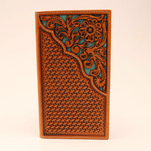 Nocona Mens Wallet  Tan and Turquoise N500002633