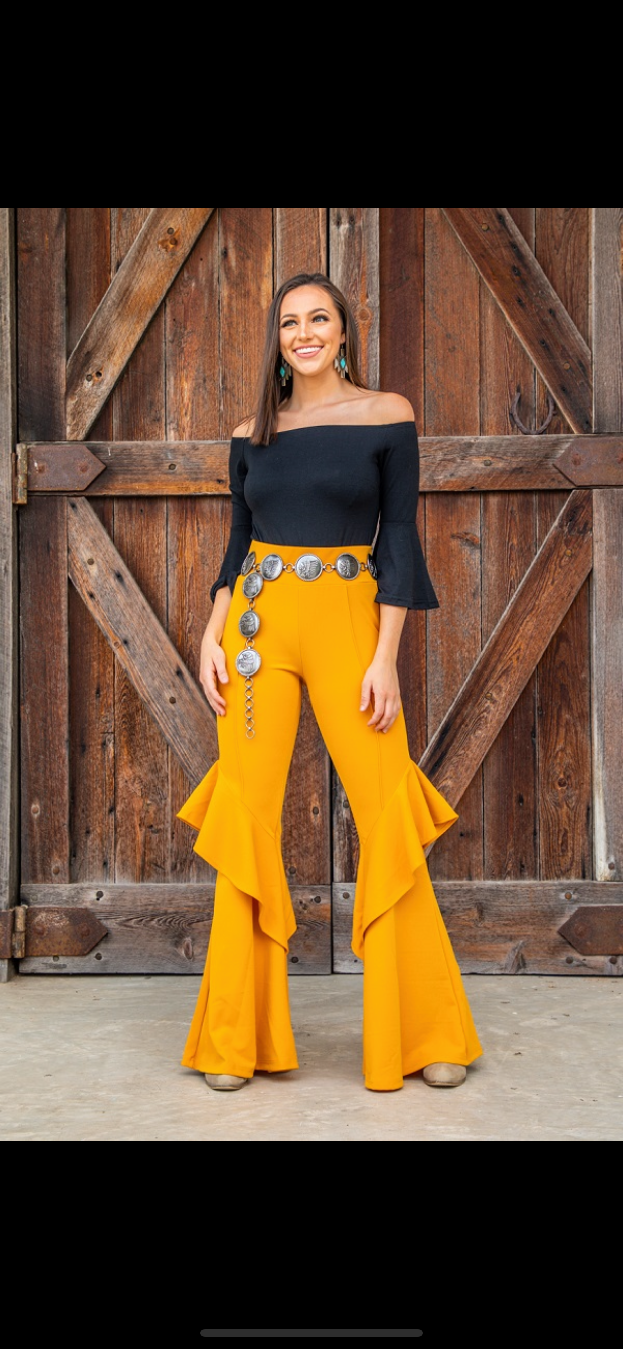 Ruffle bell bottoms