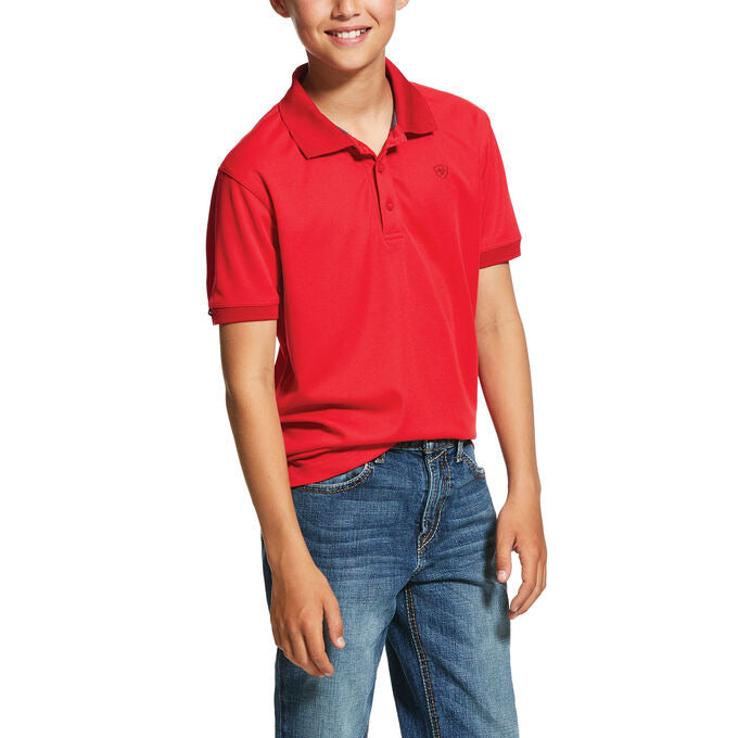KIDS' ARIAT CRIMSON FLAME TEK Button Polo 10030631