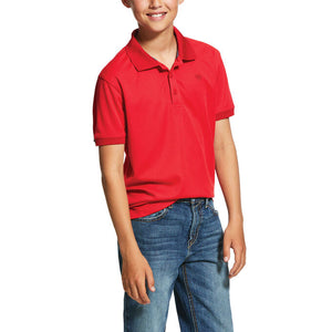 KIDS' ARIAT CRIMSON FLAME TEK Button Polo 10030631