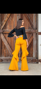 Ruffle bell bottoms