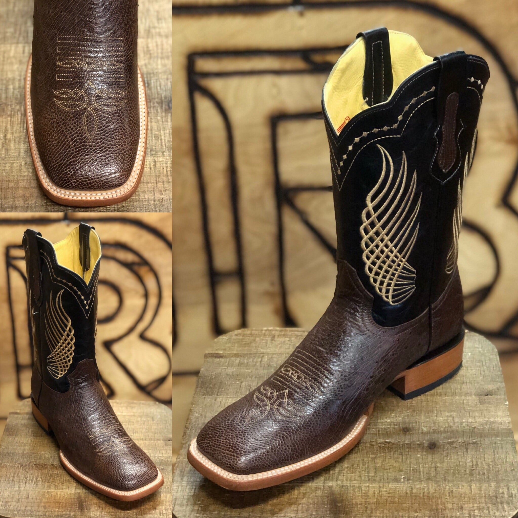 BOTAS ROJERO: SMOOTH OSTRITCH TOBACO (panza de avestruz tobaco)