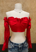 Load image into Gallery viewer, Daisy red crop top