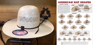 “ 6600 ” | AMERICAN HAT COWBOY  STRAW  HAT 4 1/4"