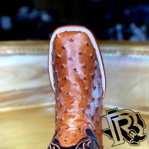 BR BOOTS: ORIGINAL OSTRISH COGNAC SQUARE TOE BOOT