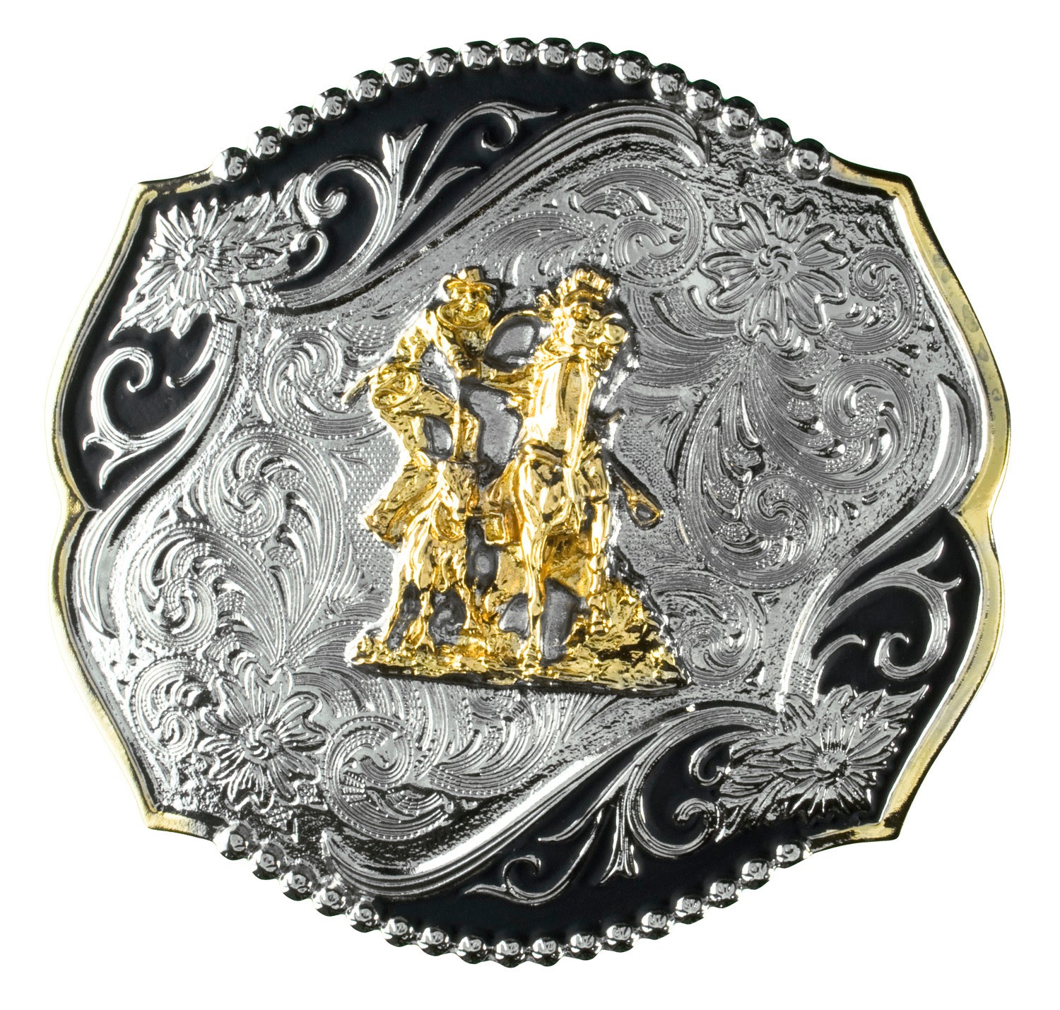 Calf Roper Engraved 2 Tone Buckle by Taylor Brand TBB4000CR