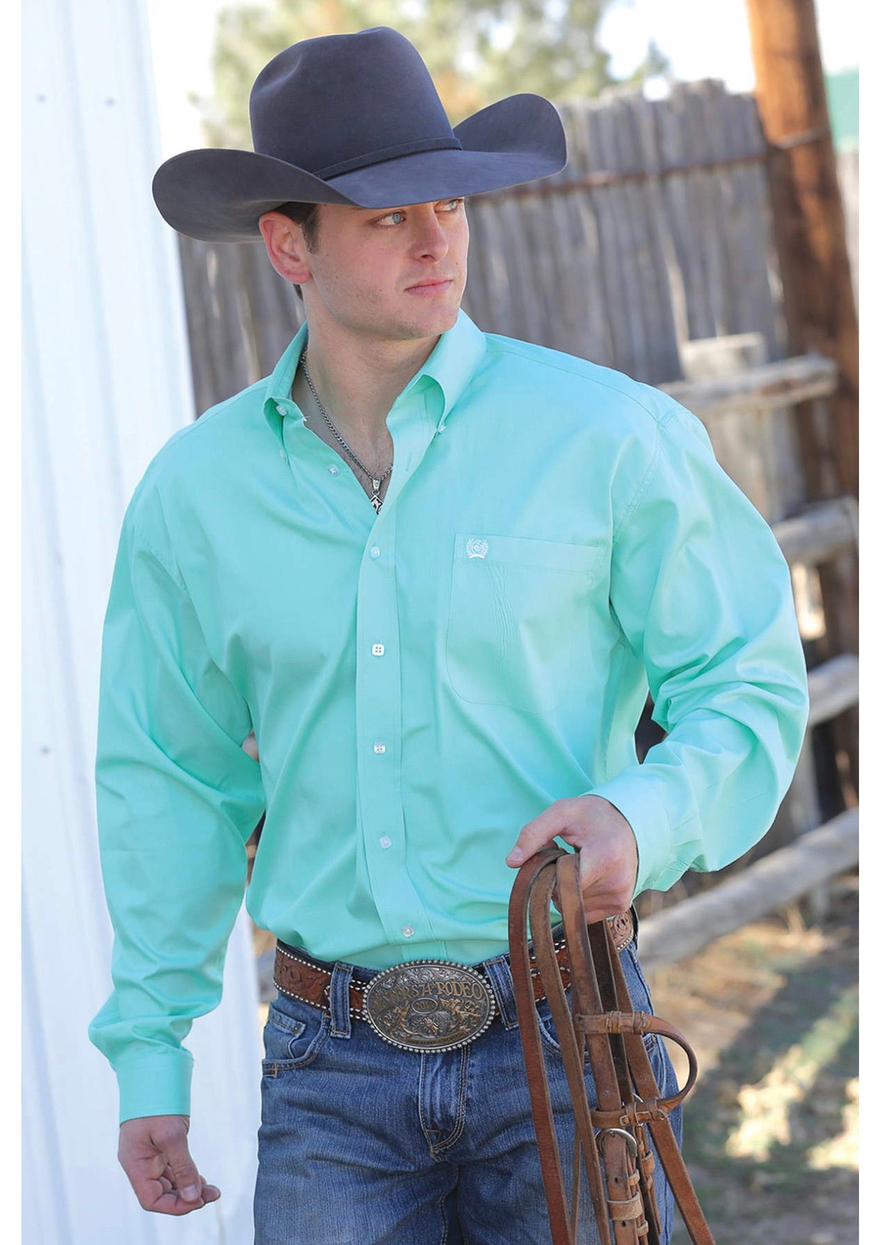 cinch dress shirts Show Shirt Print 607 Harris Leather & Silverworks and a classic cowboy hat Cinch Men's Green Long Sleeve