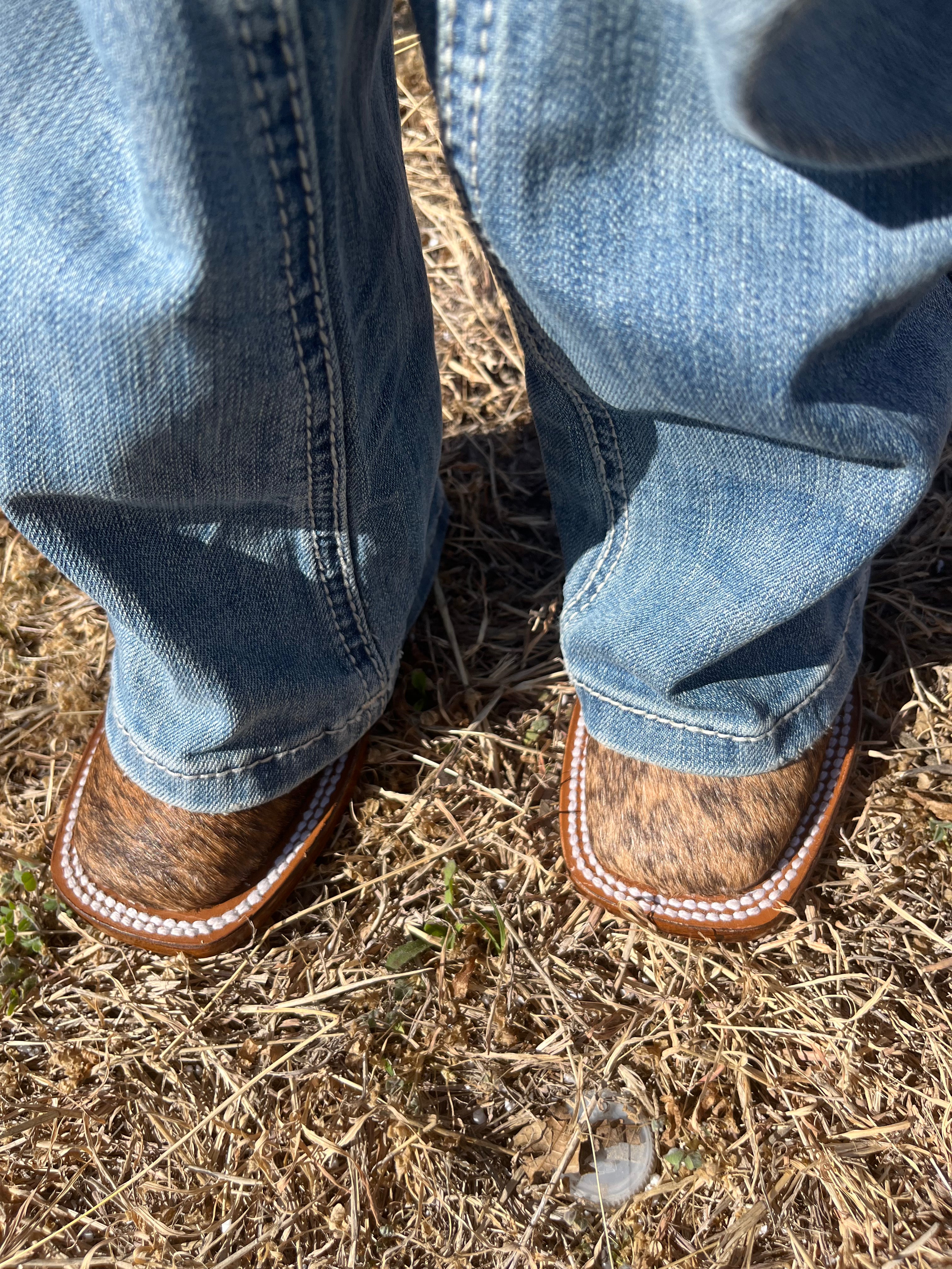 “ Tucker “ | KIDS (ninos) WESTERN SQUARE TOE BOOTS LIGHT BROWN