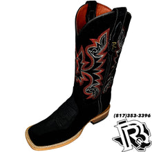 Load image into Gallery viewer, BLACK ROUGHT OUT | MEN SQUARE TOE BOOTS HANDMADE