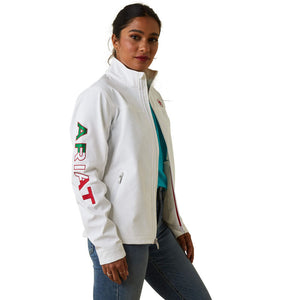 Womens classic team softshell mexico jacket white | 10043548H