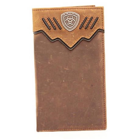 ARIAT Rodeo Wallet  Double Overlay with Contrast Lacing  Ariat Shield Concho A3520844
